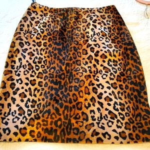 Inc Leopard Fur Pencil Skirt